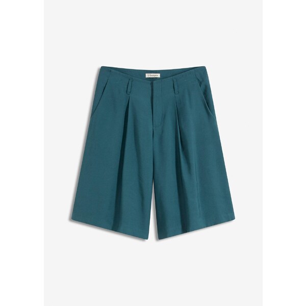 bonprix Široké bermudy so záhybom na páse, farba modrá 64523812