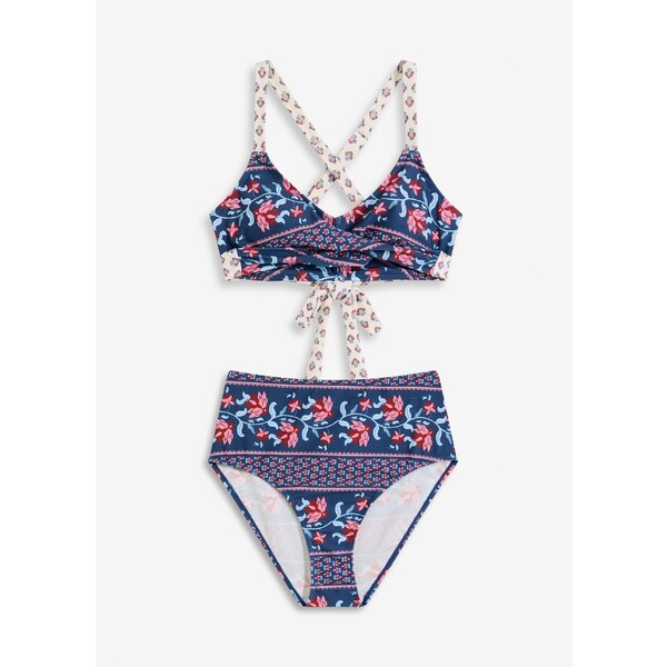 bonprix Bikiny (2-dielne), zavinovací vzhľad, farba modrá 64523836