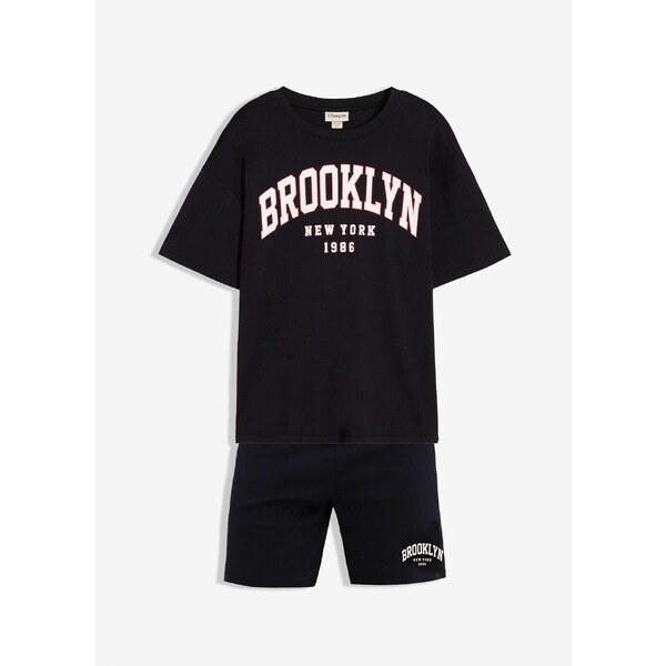 bonprix Tričko a krátke nohavice z ťažkej bio bavlny (2-dielna sada), 64439029