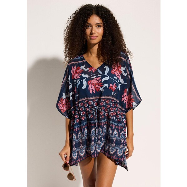 bonprix Šifónová plážová tunika z ľahkého šifónu, farba modrá 64523846