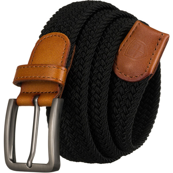 Čierny pánsky opasok z popruhu s kovovou prackou – Peterson 64507182