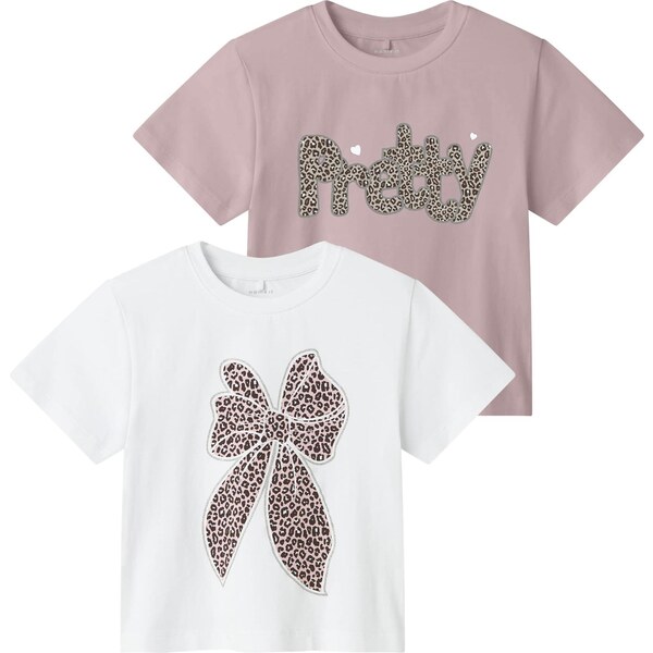 NAME IT Tričko béžová / hnedá / ružová / biela 64529025