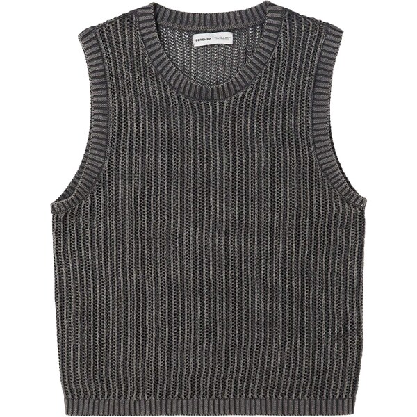 Bershka Tričko antracitová 65884844