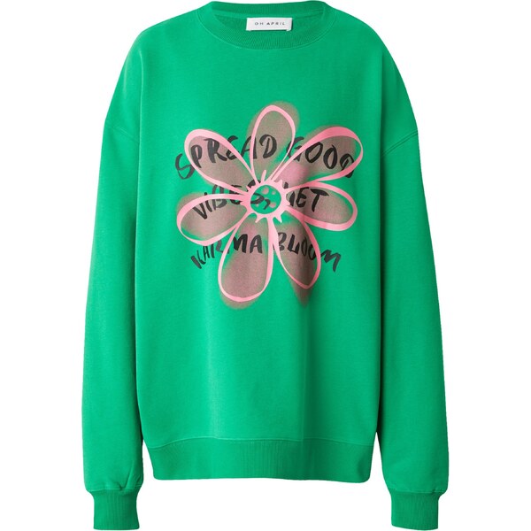 OH APRIL Mikina Good Vibes limetová / svetloružová / čierna 65884865