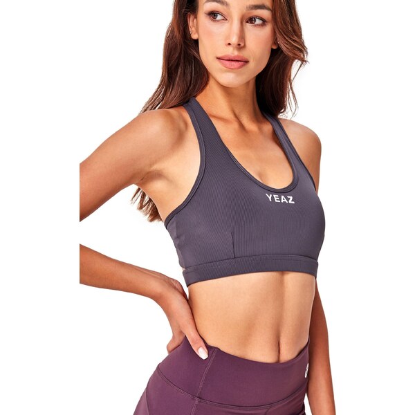 YEAZ Športový top Attitude čadičová / biela 65215927