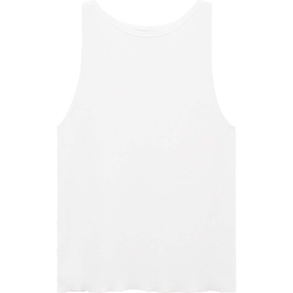 MANGO Vyšívaný top SUENYO šedobiela 65133674