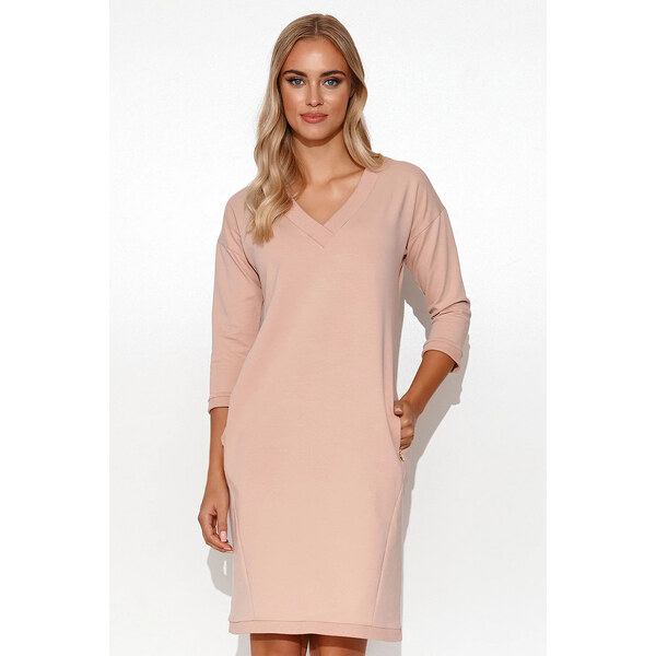 Denné teplákové šaty M779 béžové - Makadamia 64533609