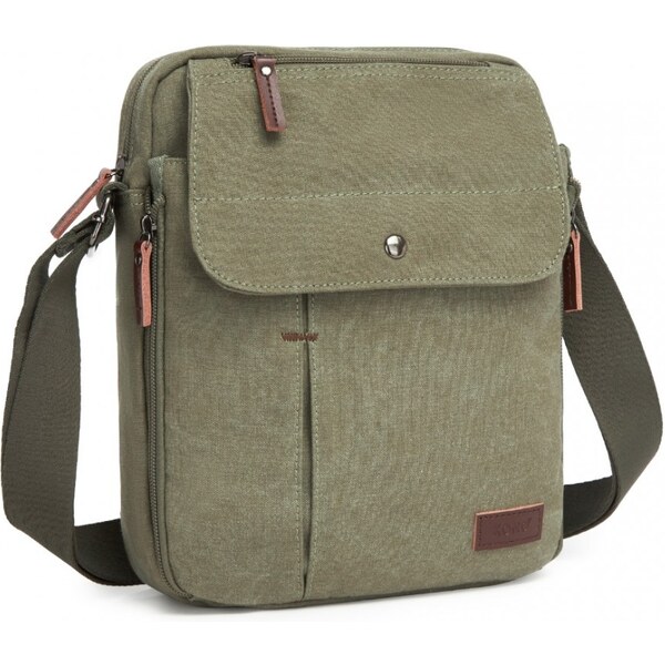 KONO Plátenná pánska taška MSK2455 zelenkavá 65245782