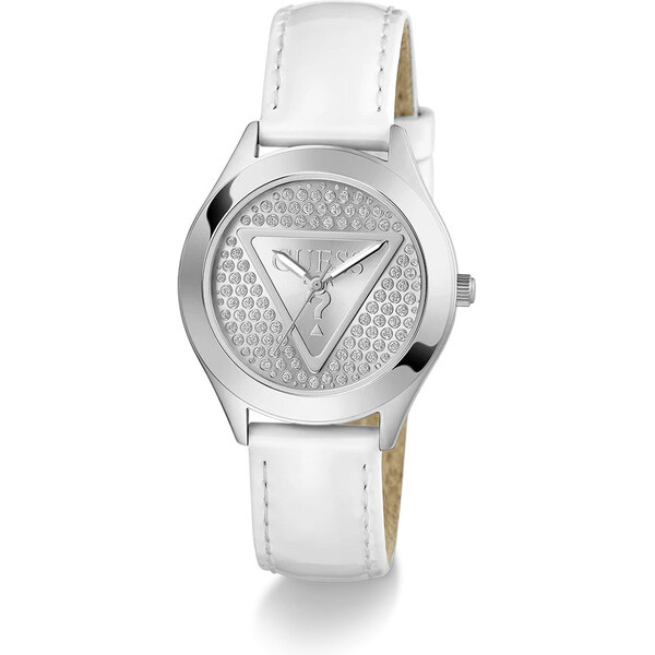 Guess Ladies White Silver Tone Analog Watch GW0745L3 66594140