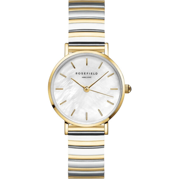 Rosefield Small Edit White MOP Half-Moon Steel Duotone SEWDSG-SE03 66581149