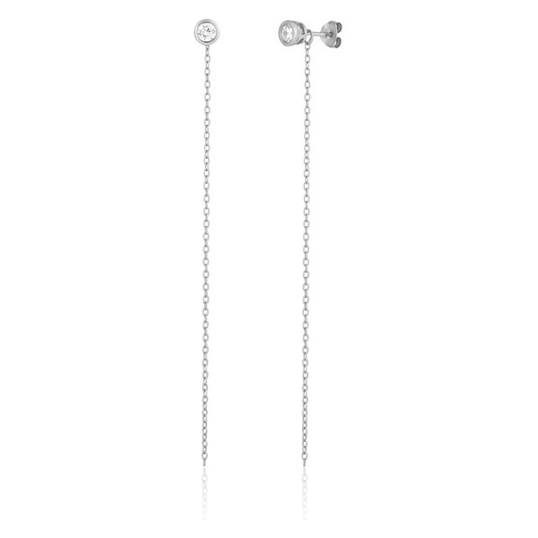 JVD Dlhé strieborné náušnice 2v1 so zirkónom SVLE1848X75BI00 66595415