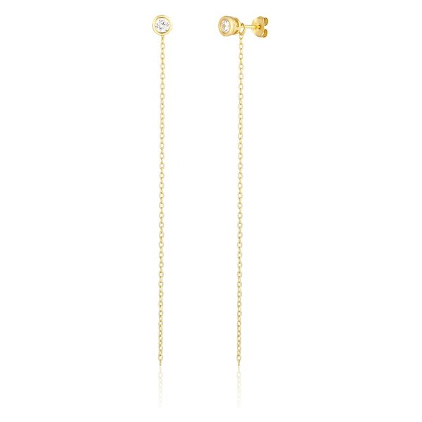 JVD Dlhé pozlátené náušnice 2v1 so zirkónom SVLE1848X75GO00 66578880
