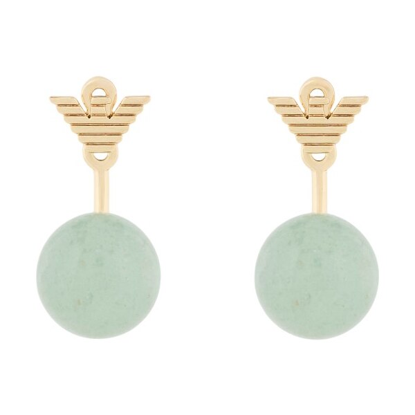 Emporio Armani Pozlátené náušnice 2v1 s aventurínovými kameňmi 66588623