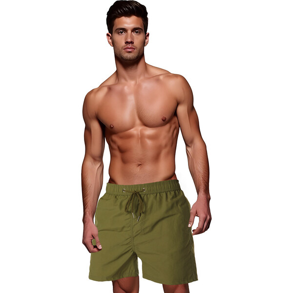Pánske olivovozelené plavecké kraťasy Dstreet SX2470 64541006
