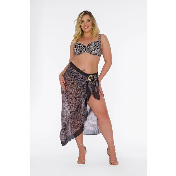 Dámske pareo 13 D95CH - 41a čierne s geometrickým vzorom - Self 64541582