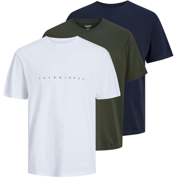 JACK & JONES Tričko JJESTAR námornícka modrá / jedľová / čierna / 64547639