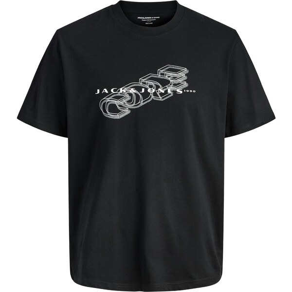 JACK & JONES Tričko JCOFUSION čierna / biela 64547867