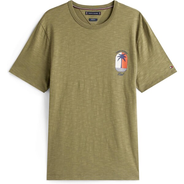 TOMMY HILFIGER Tričko námornícka modrá / olivová / oranžová / biela 64547941