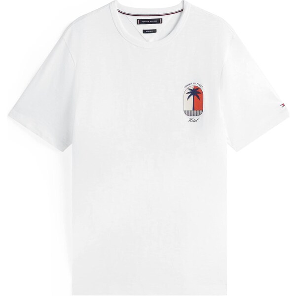 TOMMY HILFIGER Tričko Palm Tree tmavomodrá / svetločervená / biela 64547942