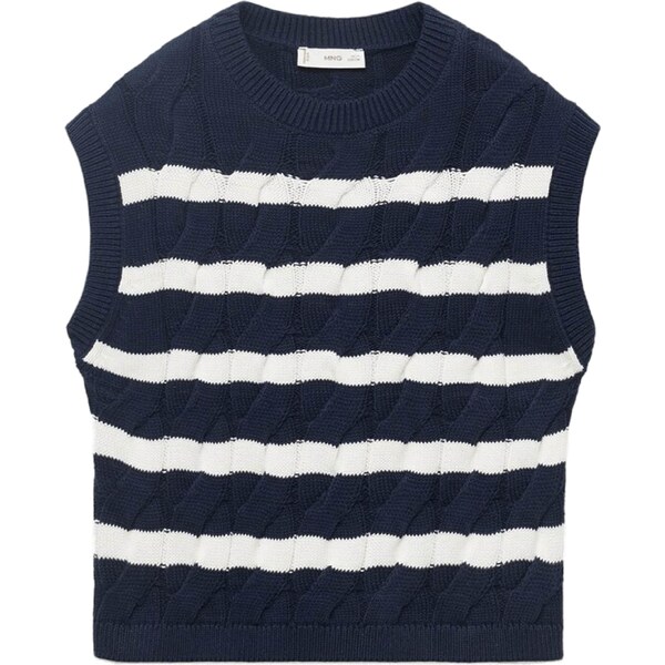 MANGO KIDS Sveter CHLOE námornícka modrá / biela 65656107