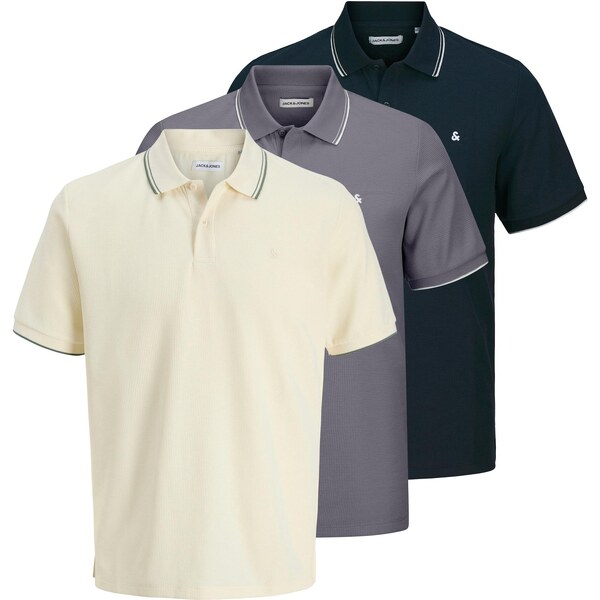 JACK & JONES Tričko JJEAUSTIN tmavomodrá / čadičová / biela 64559261