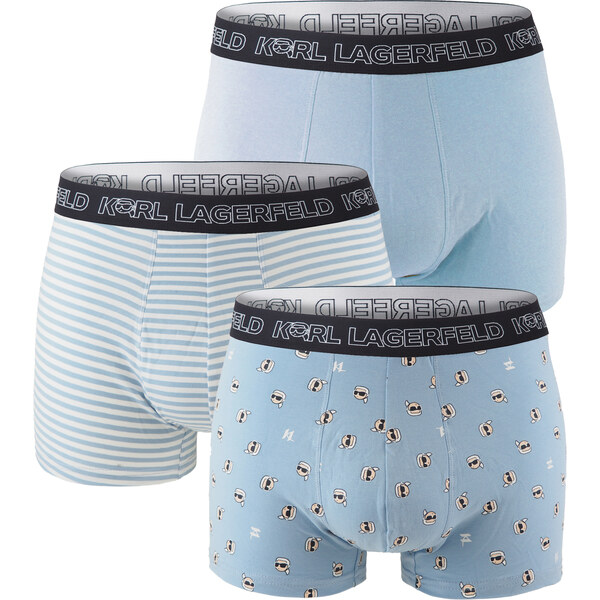 KARL LAGERFELD - boxerky 3PACK organic cotton Ikon mini KARL blue & 64571729
