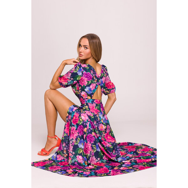 MOE Maxi šaty s výrezom na chrbte | farebná M858 64572712