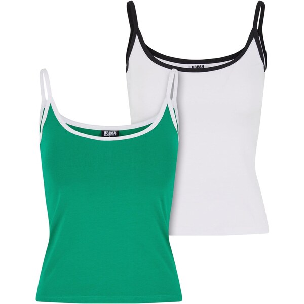 Urban Classics Top zelená / čierna / biela 65650264