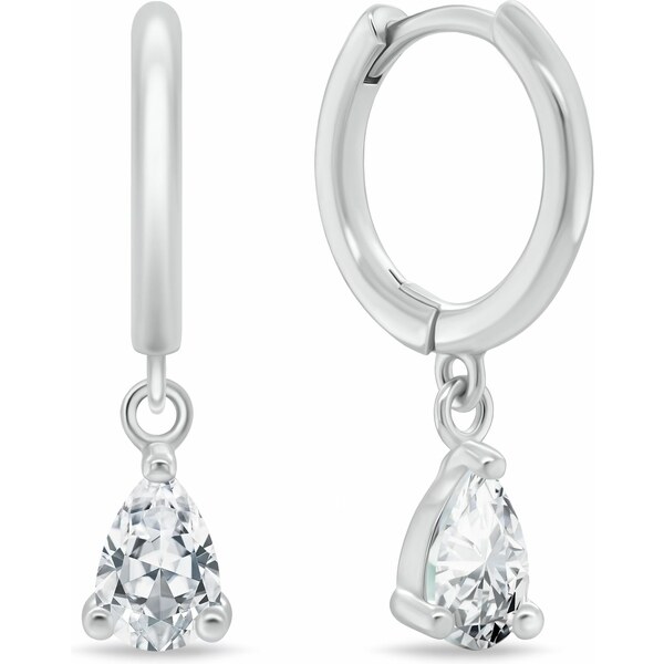 Brilio Silver Strieborné kruhové náušnice s visiacim zirkónom EA1189W 66584623