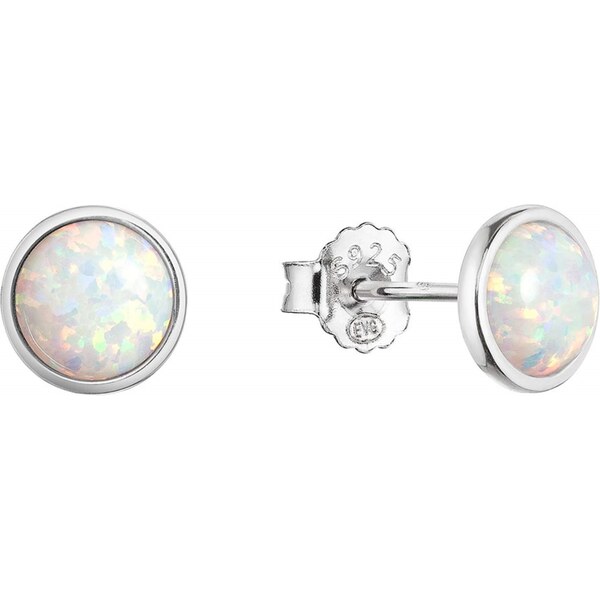 Evolution Group Pôvabné strieborné náušnice so syntetickým bielym 66580243