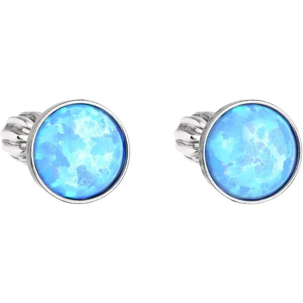 Evolution Group Strieborné náušnice so svetlo modrým syntetickým 66592757