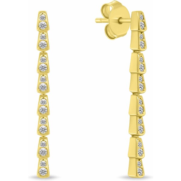 Brilio Silver Luxusné pozlátené visiace náušnice so zirkónmi EA1191Y 66588266