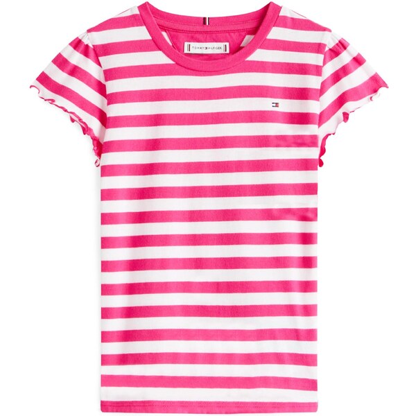 TOMMY HILFIGER Tričko ESSENTIAL ružová / biela 64590612