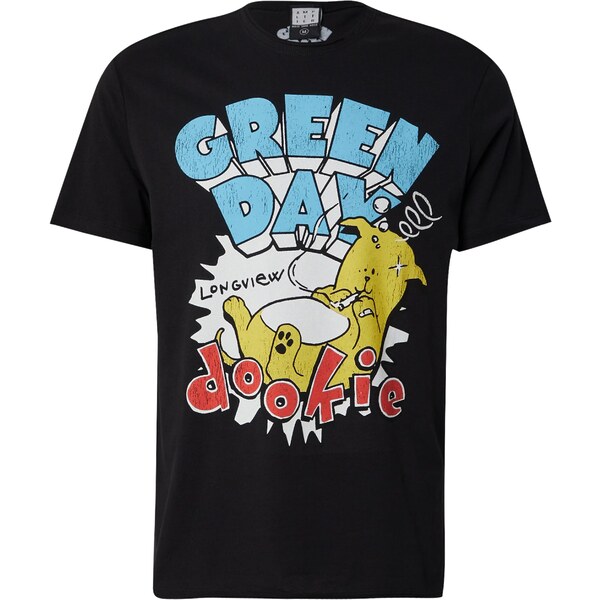 AMPLIFIED Tričko GREENDAY DOOKIE LONGVIEW nebesky modrá / tmavožltá / 64590701