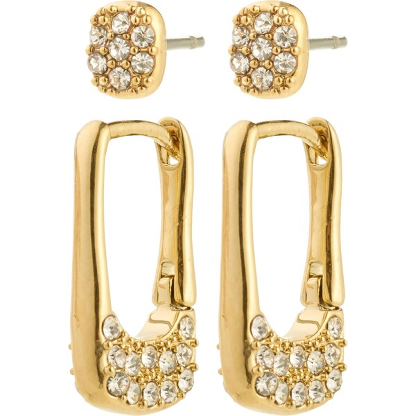 Pilgrim Náušnice INSTANT zlatá / priehľadná 65608672