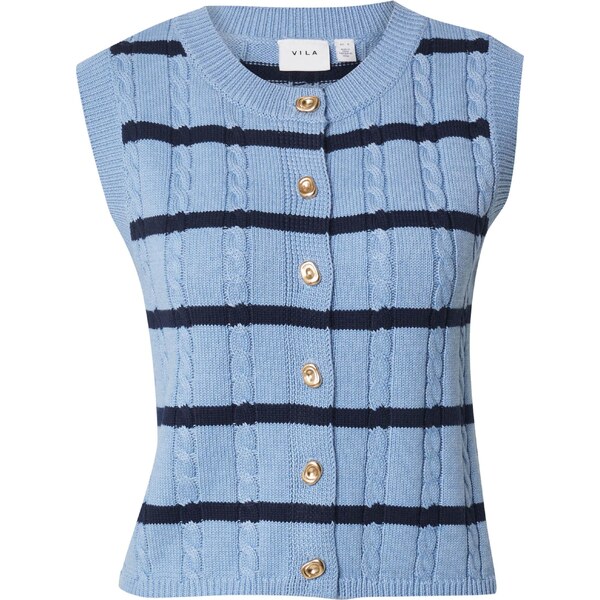 VILA Vyšívaný top VIVEKSA námornícka modrá / svetlomodrá 66479141