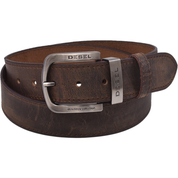 Mercucio Pánsky kožený opasok 747-40-41 tmavý tan šitý pracka Desel 64601664