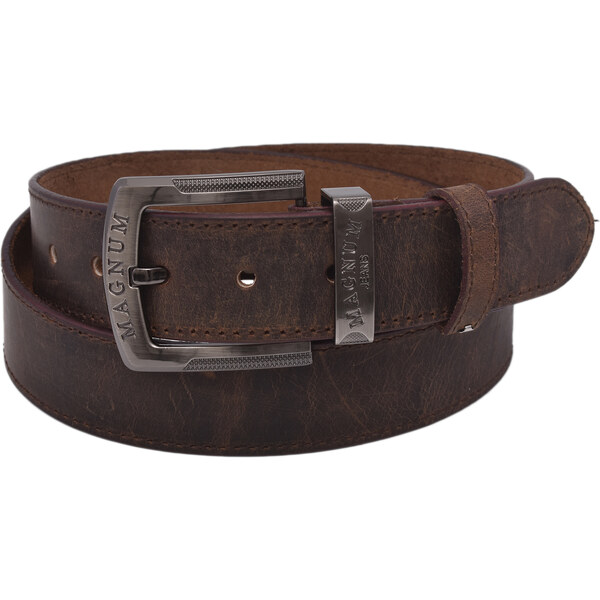 Mercucio Pánsky kožený opasok 747-40-42 tmavý tan šitý pracka Magnum 64601665