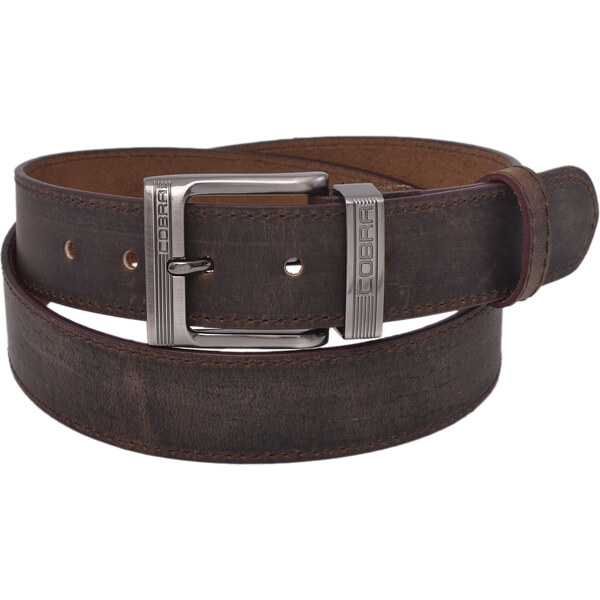 Mercucio Pánsky kožený opasok 747-40-43 tmavý tan šitý pracka Cobra 64601666