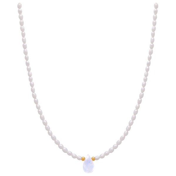 Perlový náhrdelník s mesačným kameňom - Zlatá Trimakasi 56098618