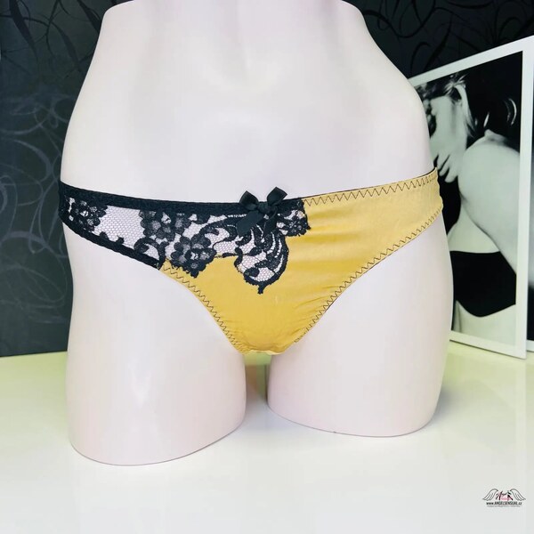 Agent Provocateur: Luxusné Zlaté Tanga Nayeli s Čiernou Krajkou 46575040