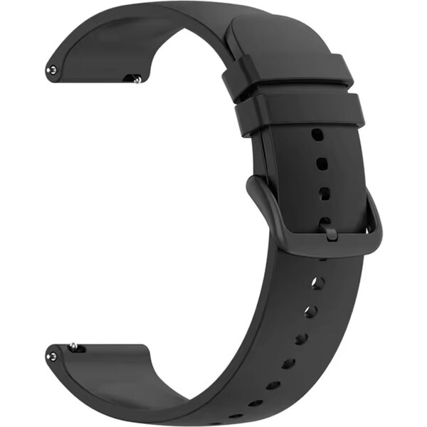 Madvell Silikónový remienok čierny s čiernou sponou 20mm 58161653