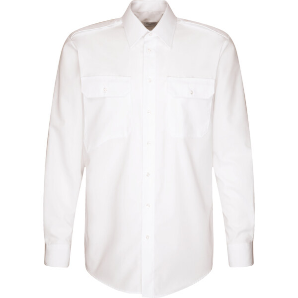 Pánska pilotka regular fit s dlhým rukávom v bielej farbe 64601205