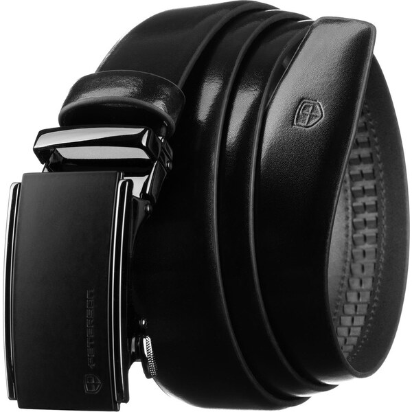 Peterson Pánsky čierny kožený opasok s automatickou prackou PTN A017 64601526