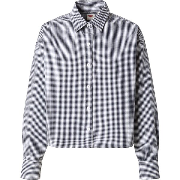 LEVIS Blúzka Cropped Harlie Shirt námornícka modrá / biela 65655824