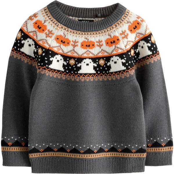 Next Sveter sivá / oranžová / čierna / biela 65881252
