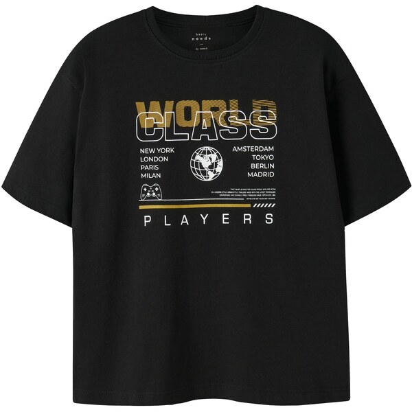 NAME IT Tričko NKMVICTOR sépiová / čierna / biela 64603188