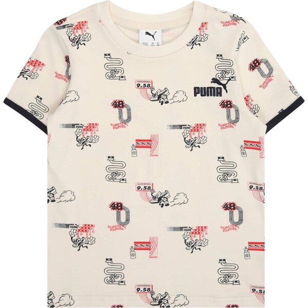 PUMA Tričko Little Runners béžová / červená / čierna 64603219