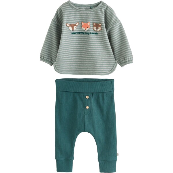 Next Set hnedá / sivá melírovaná / smaragdová / oranžová 65653180