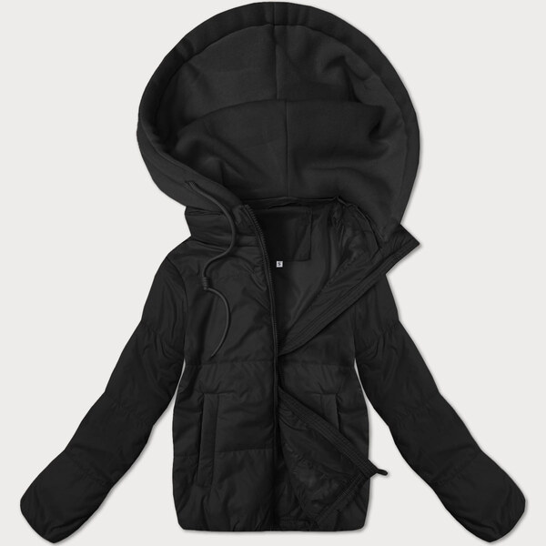 Krátka čierna dámska mikina s kapucňou J Style (16M9236-392) 66084800